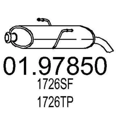 Abbildung von MTS 01.97850 Endschalldämpfer 700 PEUGEOT: 206 Schrägheck