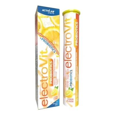 Abbildung von Activlab ElectroVit Probiotics Zitrone Hochwertige Kinder Nahrungsergänzung Magnesiumcitrat, 20 Brausetabletten, Limettengeschmack, Magnesium, Vitamin C
