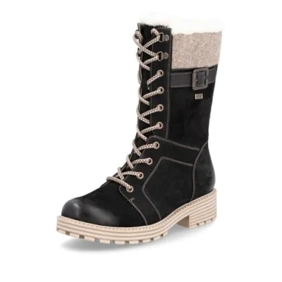 Abbildung von Remonte Damen Schlupfstiefel D0W72, Frauen Stiefel,lose Einlage,wasserabweisend,remonteTEX,Winterschuhe,uebergangsstiefel,schwarz Kombi (03),38 EU