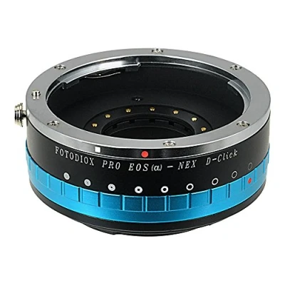 Abbildung von Fotodiox Pro IRIS Lens Mount Adapter Compatible with Canon EOS EF Full Frame Lenses on Sony E Cameras