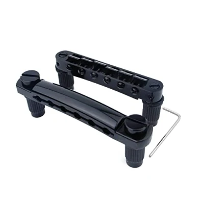 Abbildung von Guyker Guitar Tune O Matic Bridge and Stop Bar Tailpiece Combo with Anchors Studs Replacement Compatible LP SG EPI 6 String Electric Black