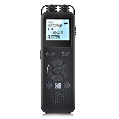 Abbildung von KODAK Hohe Intensität VRC250 digitaler Voice Recorder Sprachgesteuertes wiederaufladbares Mini Diktiergerät mit Lithium Batterie &amp; MP3 Abhörgerät