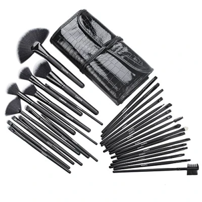 Abbildung von Cadrim 32 Teile Make up Pinselset mit Etui, Makeup Bürsten Foundant Lidschatten Eyeliner Pinsel Kosmetik Set