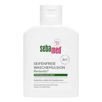Abbildung von Sebamed seifenfreie Waschemulsion 50 ml, praktische Reisegröße für unterwegs, Reinigung empfindliche Haut, stärkt die Hautbarriere, zur Hand , Gesichts und Körperreinigung geeignet
