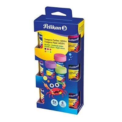 Abbildung von 6 x Pelikan Schulmalfarben VE=6 Farben 20ml neon