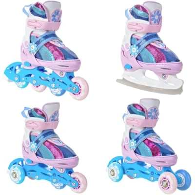 Abbildung von Rollschuhe Verstellbare Schlittschuhe 4in1 Senia Rosa/Lila