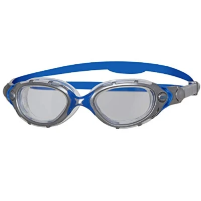 Abbildung von Zoggs Predator Flex Polarised Lens Adult Goggles, Klare Linse/Silber/Blau