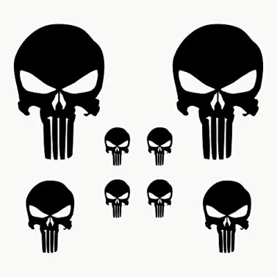 Abbildung von Autodomy Schädel Skull Aufkleber Paket 8 Stück für Auto oder Motorrad (Schwarz)
