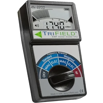Abbildung von TriField EMF Messgerät TF2, elektrisches Feld, Hochfrequenzfeld (RF), magnetisches Feldstärkemessgerät, erkennt 3 Arten elektromagnetischer Strahlung