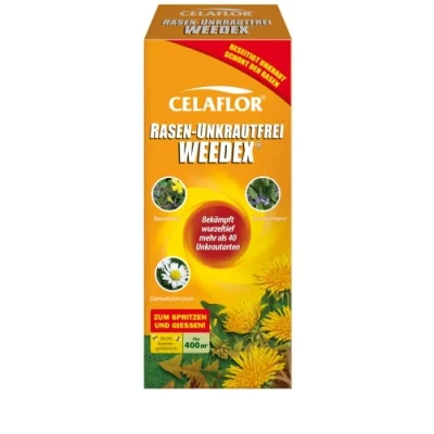 Abbildung von Celaflor Rasen Unkrautfrei Weedex, Unkrautvernichter zur Bekämpfung von Unkräutern im Rasen, 400ml Konzentrat