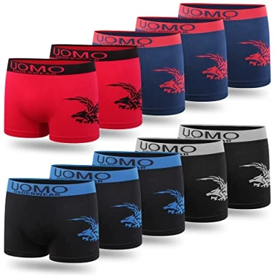 Abbildung von L&amp;K 10er Pack Boxershorts Jungen aus Mikrofaser Größe ab 140/146 bis 176/182 mit Motiv bequem Seamless Kinder Unterhosen 1601 AD 164/170