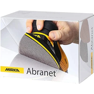 Abbildung von Mirka Abranet Netz Delta Schleifscheiben für Dreieckschleifer 100x152x152 mm Klett / Korn P120 50 Stk zum Schleifen von Holz, Spachtel, Lack, Kunststoff 5421905012