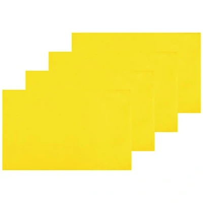 Abbildung von Bestlivings 4er Set Tischsets Platzset Tischuntersetzer Platzdeckchen Tischdeko Tischmatte Essensunterlage Maße 30x45 cm, Farbe: gelb Sonnengelb