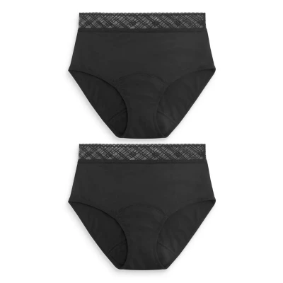 Abbildung von Next 2 PACK Menstruationsunterwäsche, Damen, Größe: 40, Mottled black