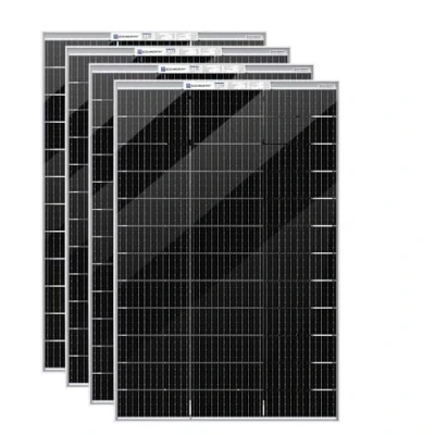 Abbildung von ECO WORTHY 480W Bifazial Solarpanel, 4 Stücke 120W Mono Solarmodul Mit 22% Hocheffizienz Ideal zum Aufladen von 12V Batterien für Balkon Wohnwagen Garten Camper Boot und Dach des Hauses
