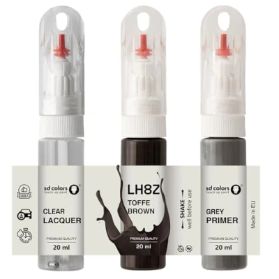 Abbildung von SD COLORS Toffe Brown LH8Z H8Z 4Q Ausbesserungslack, 20 ML, praktischer Pinsel zur Reparatur von Kratzern (Farbe + Grundierung Lack)