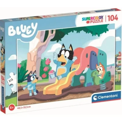 Abbildung von Clementoni 27171 Supercolor Puzzle Bluey 104 Teile Kinder 6 Jahre, Cartoon Made in Italy