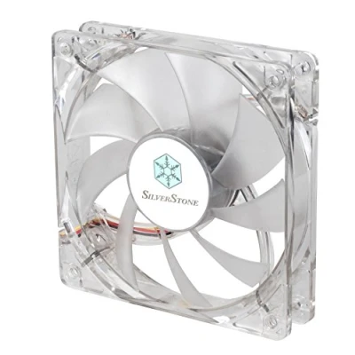 Abbildung von SilverStone SST FN121 P RL FN Serie geräuscharmer 120 mm Hochleistungs Gehäuselüfter mit roten LEDs, transparent
