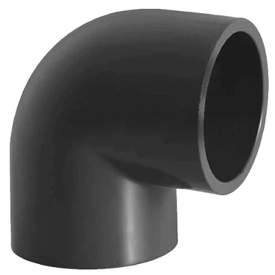 Abbildung von MegaHaustechnik Winkel 90 Grad für Rohr Aussendurchmesser 40mm Klebe Fitting PVC U PE Kunststoff