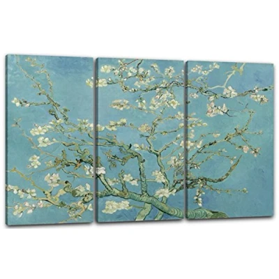 Abbildung von Printed Paintings Leinwand 3 teilig(120x80cm): Vincent Van Gogh Mandelbaumzweige (1890)
