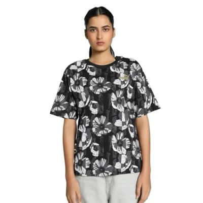 Abbildung von Puma Class ACT TEE Tshirt print, Damen, Größe: Large, Black