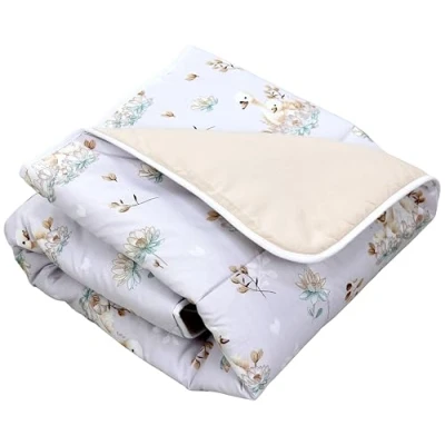 Abbildung von TupTam Krabbeldecke für Baby 120x120 cm Gepolsterte Spieldecke Baumwolle, XXL, OEKO TEX, Weich &amp; Hautfreundlich, Farbe: Schwäne Grau