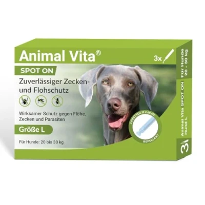 Abbildung von Animal Vita® Spot On Zeckenschutz für Hunde [zuverlässiger Zeckenschutz] Zeckenmittel Hund große (20 bis 30kg)