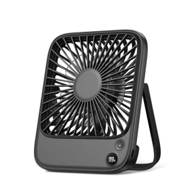 Abbildung von TOPK 5000mAh Wiederaufladbar Leiser Schlanker Tischventilator mit Strom, Geschwindigkeitsanzeige, Persönlicher Ventilator für Büro, Reisen, Bibliothek, Outdoor