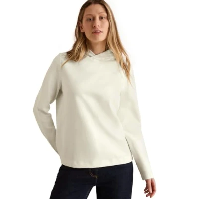 Abbildung von CECIL Damen B303146 Twill Sweathoodie, Vanilla White, XL EU