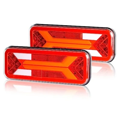 Abbildung von Yuanjoy 12V 24V LED Rückleuchten Satz für LKW Anhänger, IP67 Wasserdicht Rücklichter Rücklicht Heckleuchte mit Brems/Blinker/Position/Rückfahr/Nebel E Prüfzeichen Approval