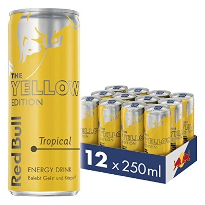 Abbildung von Red Bull Energy Drink Tropical Dosen Getränke Yellow Edition 12er Palette, EINWEG (12 x 250 ml)