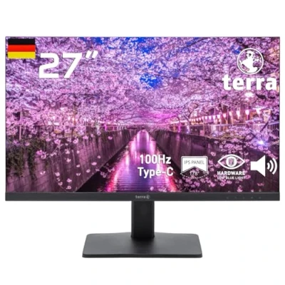 Abbildung von TERRA LCD/LED 2748W V3 schwarz HDMI/DP/USB C GREENLINE PLUS LCD Monitor (68,60 cm/27 &quot;, 1920 x 1080 px, Full HD, 5 ms Reaktionszeit, 100 Hz, IPS, IPS Paneltechnologie, Hz Bildwiederholrate, AMD FreeSync)