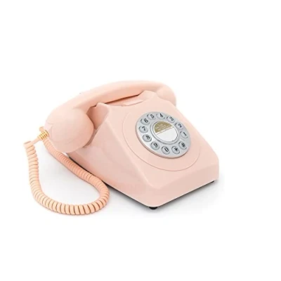 Abbildung von GPO 746PUSHPIN Nostalgie Telefon im 70er Jahre Design, Rosa