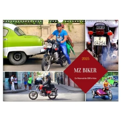 Abbildung von MZ BIKER Ein Motorrad der DDR in Kuba (Wandkalender 2025 DIN A3 quer), CALVENDO Monatskalender