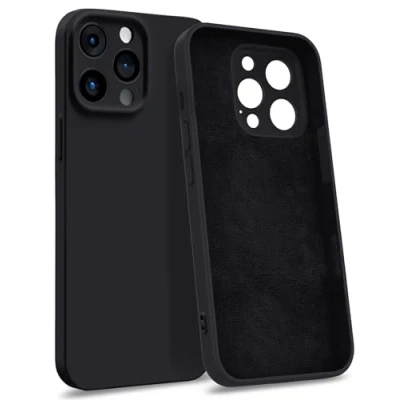 Abbildung von MyGadget Hülle für iPhone 14 Pro Max [ 4 Layer Struktur Schutzhülle ] Gummierte Handyhülle mit Soft Inlay &amp; Hardcase Cover außen Schwarz