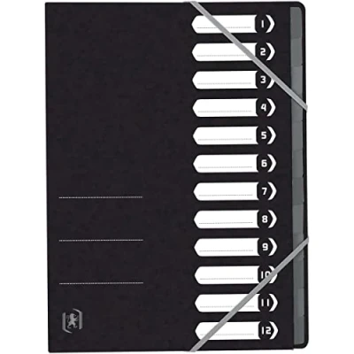 Abbildung von Oxford Trieur Top File+, A4, 12 compartiments, Noir