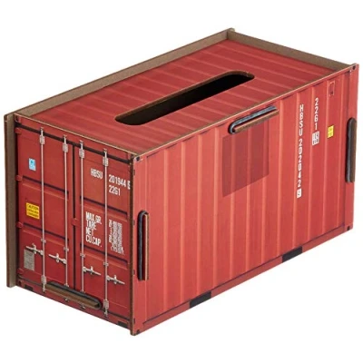Abbildung von WERKHAUS® Papiertuchbox Werkhaus Tücherbox &quot;Container&quot; Rot CO1022 Kosmetiktücherbox