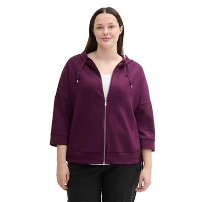 Abbildung von TOM Tailor PLUS ARM Sweatjacke, Damen, Größe: 48, Blackberry