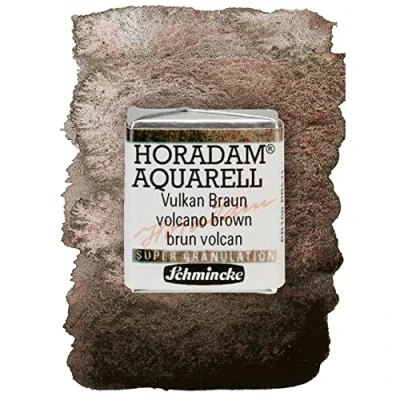 Abbildung von Schmincke HORADAM® AQUARELL, Super Granulation, 14 915 044 Vulkan Braun, 1/2 Näpfchen, sehr stark granulierende Farbtöne, feinste, supergranulierende Aquarellfarben