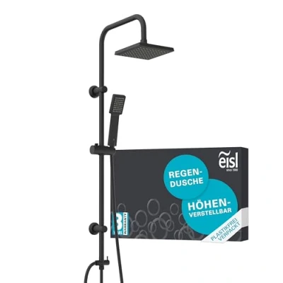 Abbildung von eisl Duschset EASY ENERGY, Regendusche ohne Armatur, Duschsystem Schwarz matt