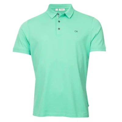 Abbildung von Calvin Klein Herren Campus 3 Knopf Kragen Polo Hemd Mint Sport XL