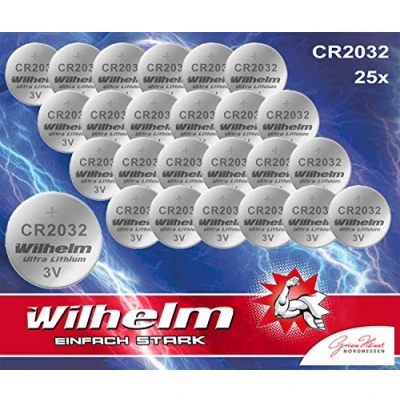 Abbildung von 25 x Knopfzelle CR2032 Wilhelm Batterie Lithium 3V CR 2032 Industrieware