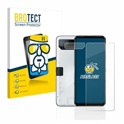 Abbildung von BROTECT Schutzglas für ASUS ROG Phone 7 Ultimate (Display+Kamera) Schutzfolie Panzer Folie Glas [Extrem Kratzfest 9H, Anti Fingerprint,