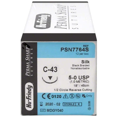 Abbildung von Perma Sharp Nahtmaterial Seide 5/0 C 43 12 Stück