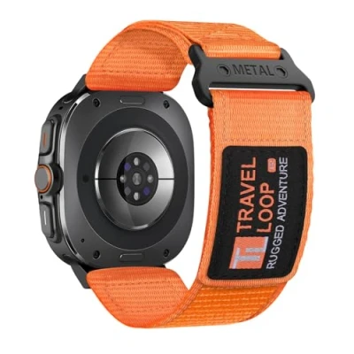 Abbildung von Robustes Nylon Armband für Samsung Galaxy Watch Ultra 47mm Herren/Damen,Trail Loop Klettverschluss Sport Band Armband,Armbänder 7