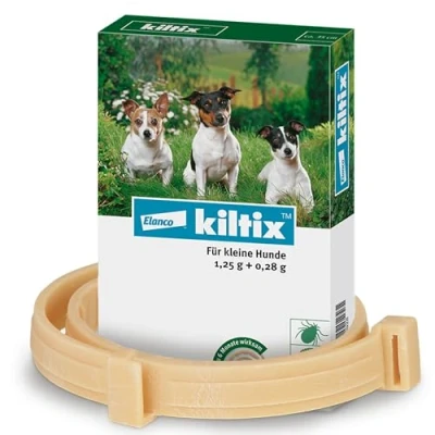 Abbildung von Kiltix Zecken und Flohhalsband für kleine, aktive Hunde ca. 35 cm langes Zeckenhalsband langanhaltenden Flohschutz Floh Zeckenmittel