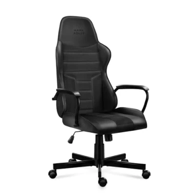 Abbildung von MARK ADLER Boss 4.2 Chef Sessel ergonomisch profilierte Bürostuhl Schreibtischstuhl Form Gaszylinder PU Gummiräder Tilt Plus Mechanismus bis 130 kg belastbar Schwarz