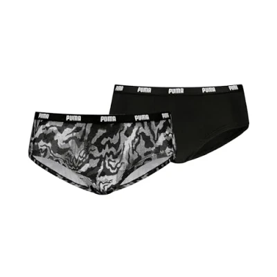 Abbildung von PUMA Women&#039;s Printed Hipster, Black, XS (2er Pack)