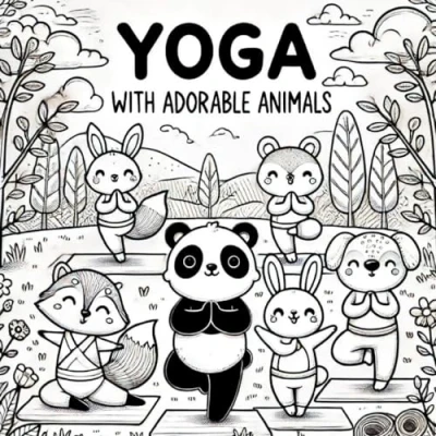 Abbildung von Yoga with Adorable Animals: A Coloring Book for Kids and Adults