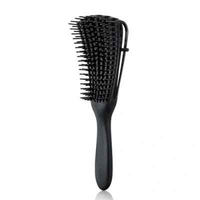 Abbildung von Daletu Lockenbürste Haarbürste, Curly Hair Brush Entwirrbürste für Naturhaar Afro Haare 3a bis 4c, Detangler Bürste Gewelltes/Nasses/Trockenes/Langes/Dickes Lockiges Haar (Schwarz)